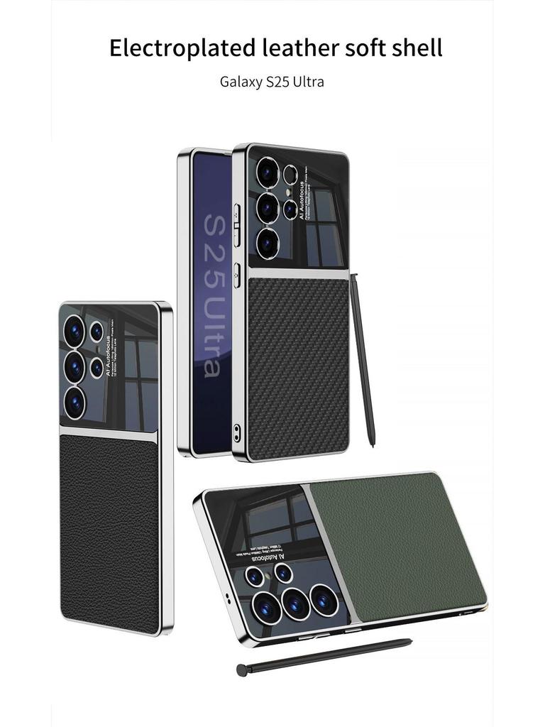 Samsung S25/S26 Ultra Electroplated Leather Gentleman PU Case