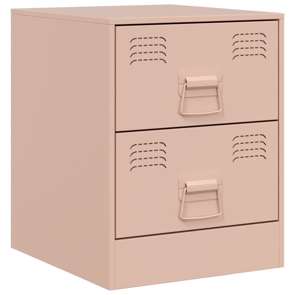 Nightstands 2 pcs Pink 34.5 x 39 x 44 cm Steel