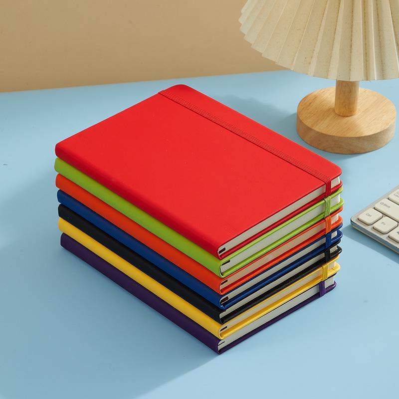 A5 Solid Color PU Leather Lace-Up Notebook with Custom Logo Option.