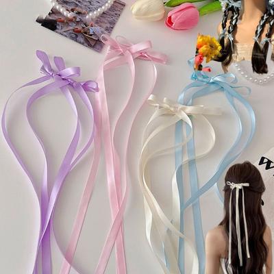 Satin Ribbon Bobby Pin Ballet Spring Barrettes Elegant Bowknot Hair Clip  Women Girls