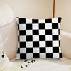 Fashion CCheckerboard Plaid Cushion Cover Plush Fabric Soft Double Sided Print Sofa Cushion Cover Throw Pillow Covers