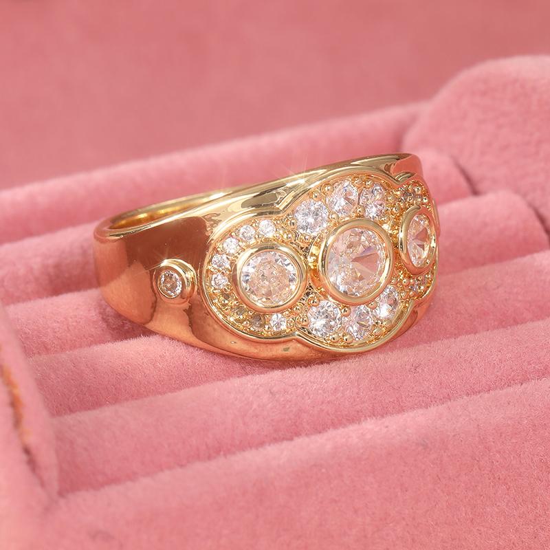 Vintage Style Bright Cubic Zirconia Rings able Commuter Rings For Parties Weddings Zirconia Engagement