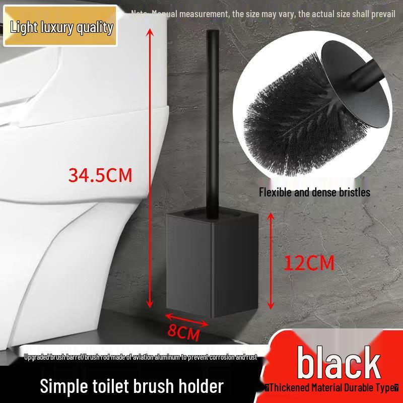 Space Aluminum Wall-Mounted Toilet Brush Set - No Dead Angle, Punch-Free Cleaning Solution