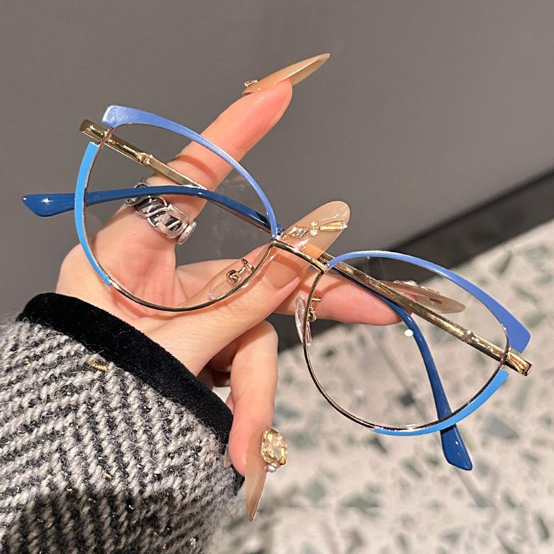 

2025 Модные винтажные простые очки против синего света для женщин, солнцезащитные очки «кошачий глаз» с треугольными линзами, меняющие цвет, защитные очки для глаз