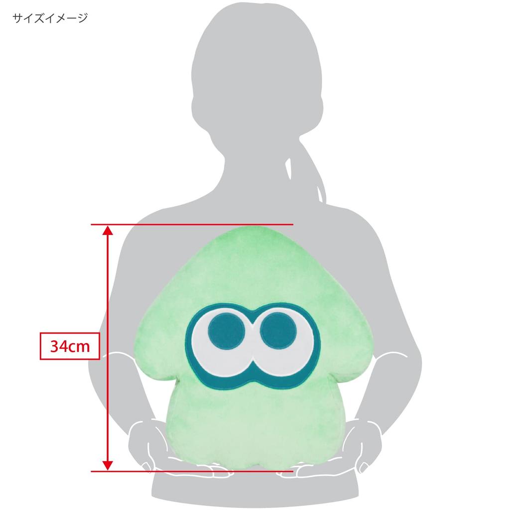Sanei Boeki Splatoon 3 ALL STAR COLLECTION Squid W33 X D11 X H34cm Cushion, (Light Blue),