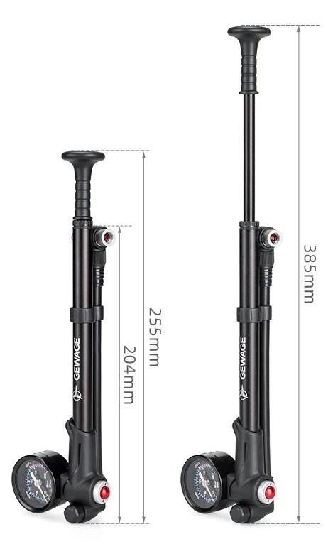 Portable Bicycle Shock Absorber Pump with Hose and Pressure Gauge Gewage GE-002