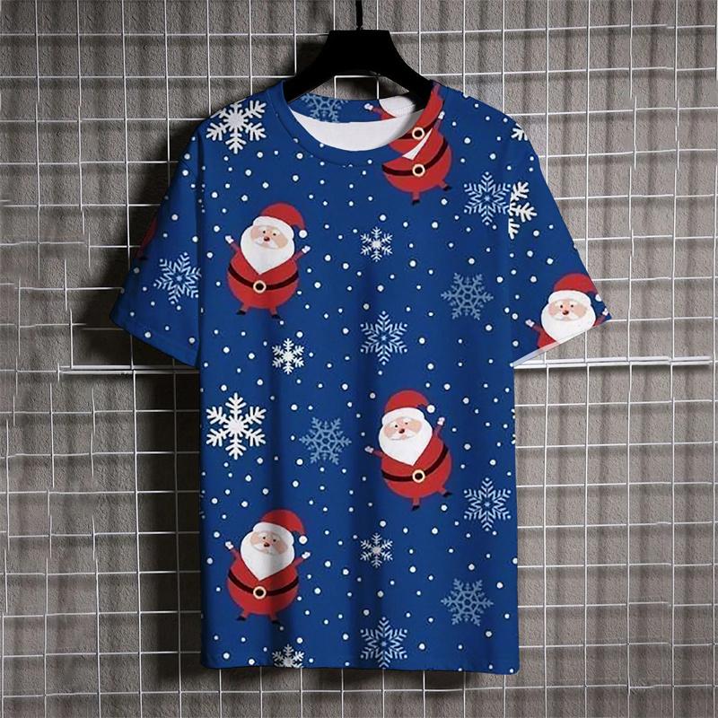 Módne 3D potlač Šťastné Vianoce Tričko Santa Claus Vianočný Sob Grafické Tričká Vtipné Krátke Rukávy Oblečenie
