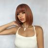 EASIHAIR Perucas de cabelo natural Bob, laranja, marrom, liso, bob, perucas sintéticas, perucas de cabelo de fibra resistente ao calor, perucas de cosplay para festa diária