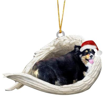 Acrylic Sleep Angel Dog Ornament Christmas Tree Decoration For Vehicle Interiors Festival Tree and Holiday Decoration
