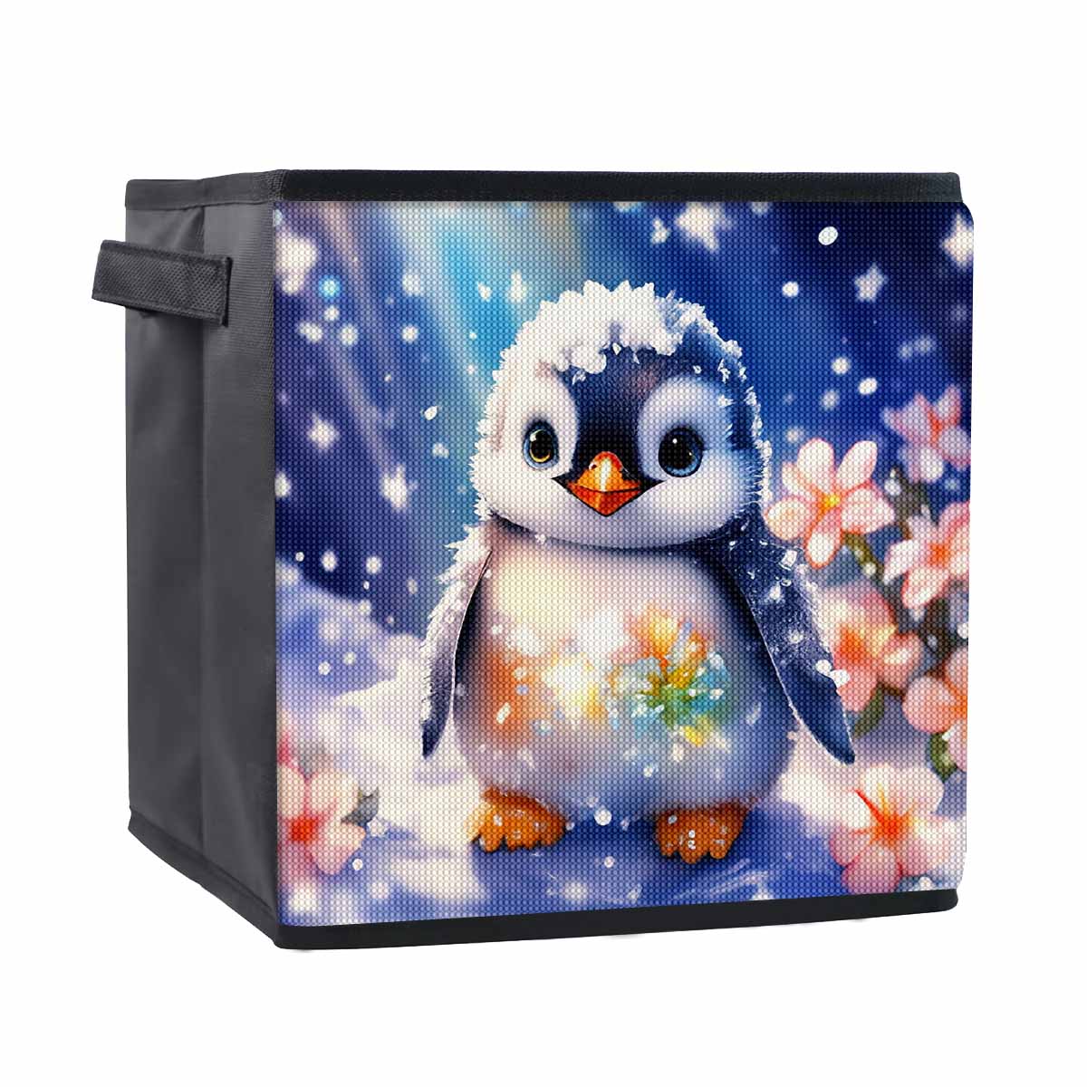 

Penguins and Flowers 5D Diamond Painting Storage Basket Full Round Drill Mosaic Diamond Embroidery Cross Stitch Kits Home Decor Home Decor 25cmx25cm