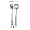 1Pc 2in1 Stainless Steel Coffee Spoon Sealing Clip Silver Kitchen Accessories Espresso Receiver Bowl Decoration Coffee Maker