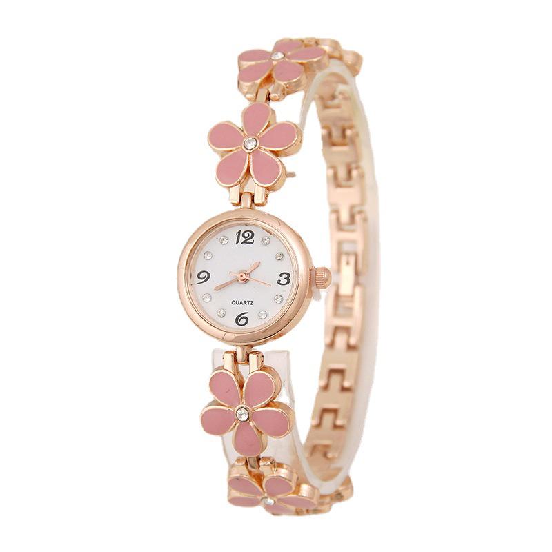 Roségoldene Gänseblümchen- & Blumen-Epoxid-Damenarmbanduhr - Koreanische Mode