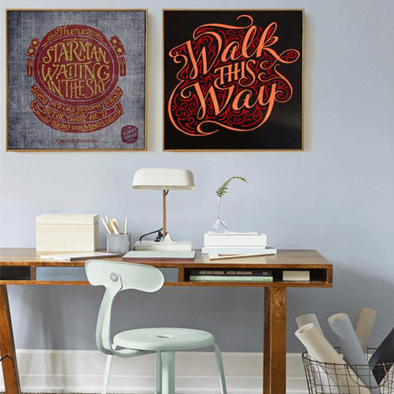 Rock and Roll Pop Music Lyrics English Letter Canvas Painting Wall Poster Decorative Pictures for Home Bedroom Gifts