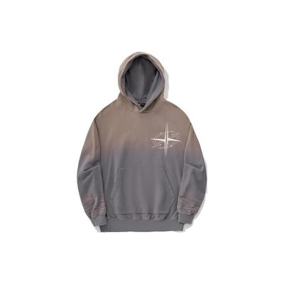 Li Ning Gradient Star Loose Pullover Hoodie Unisex Hoodies Smoke-Gray AWDU351-3