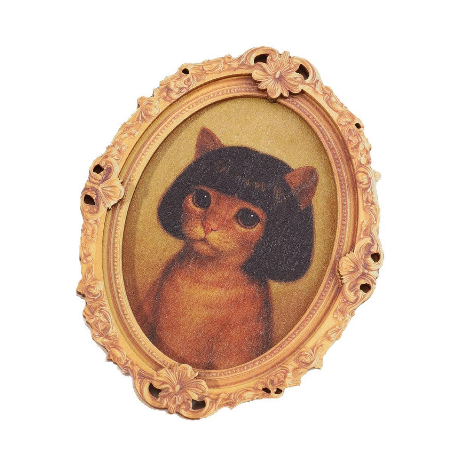 Funny Fridge Magnet,Cute Retro Framed Art Magnet, Funny Retro Art Wooden Magnet Frames With Strong Hold,Quirky Fridge Magnet For Fridge One Size коричневый