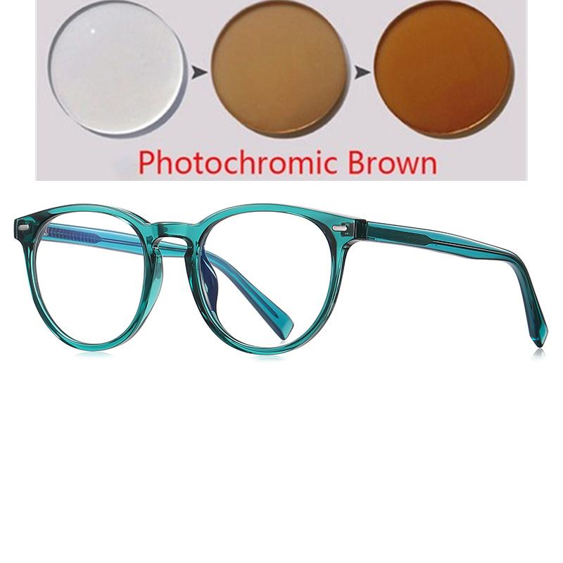 TR90 Big Frame Round Hyperopia Eyeglasses for Women Men Power 0 to -6 0 Anti Blue Light Prescription Spectacles