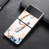 Floral Pattern Leaf Letter Art Phone Case For Samsung Galaxy Z Flip 4 Z Flip3 5g Shell For Galaxy Z Flip Hard Cover Couqe