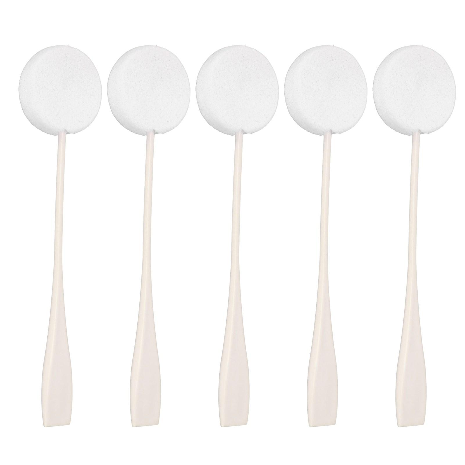 

5 шт. Аппликатор для лосьона с длинной ручкой, хорошо впитывающий воду, мягкий пуховкой для домашнего использования, белый белый