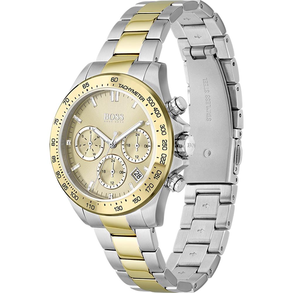 BOSS Novia Beige Metall Bicolor Damen Quarz Uhr 1502618