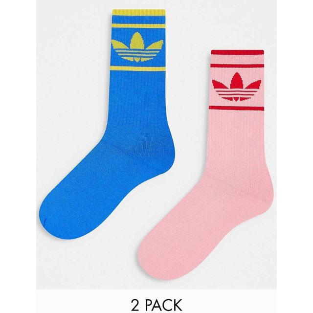 

adidas Originals adicolor 70s unisex 2 pack crew sock in multi
