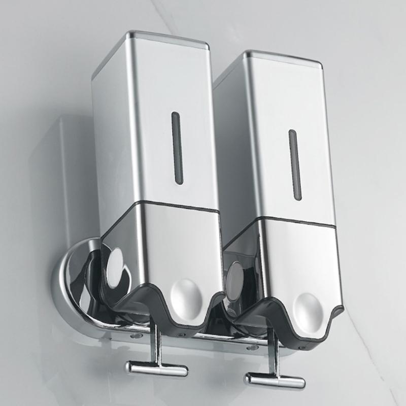 Single/Double Soap Dispenser Wall-mount Shower Bath Shampoo Dispenser Liquid Soap Container Bathroom Washroom Kitchen