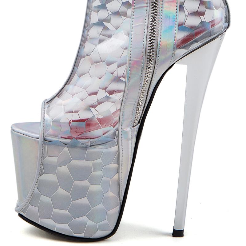 IELGY botas altas 19cm tacón fino transparente sexy de gran tamaño colorido  boca alta tacón sandalias de tacón comprar a buen precio — entrega  gratuita, reseñas reales con fotos — Joom
