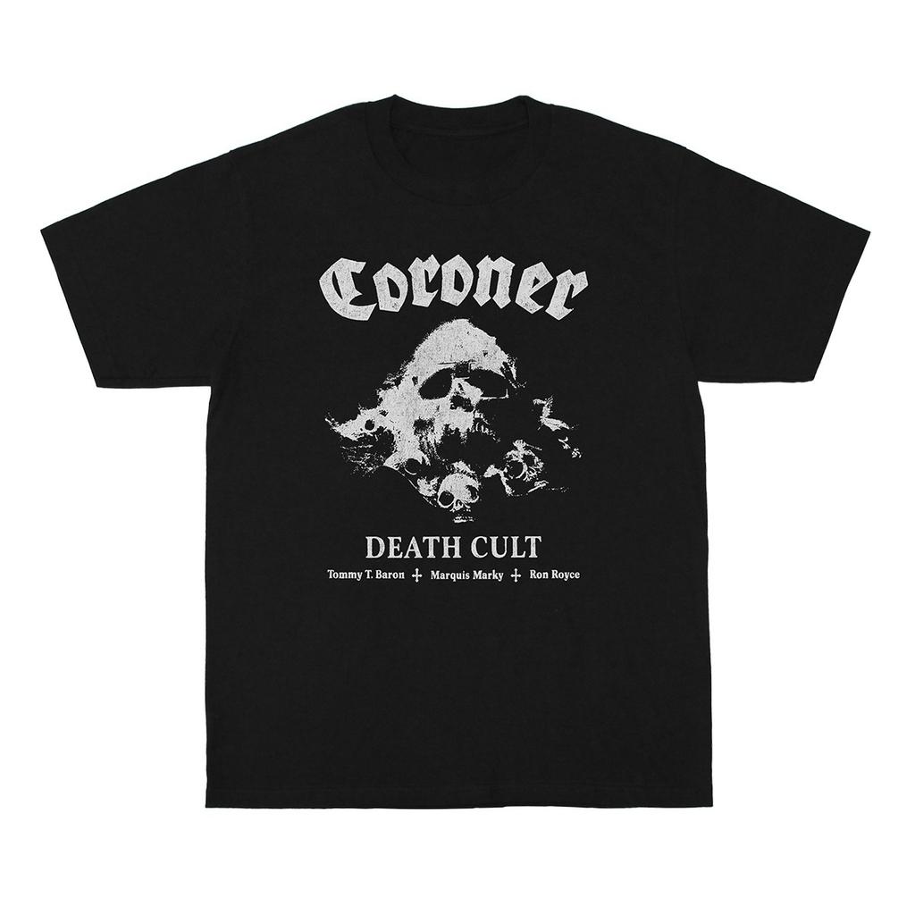 Youdaoplaceholder0 Coroner Progressive Metal Rock Band Pure Cotton Vintage Skull Unisex s Shortsleeved Tshirt Base Layer