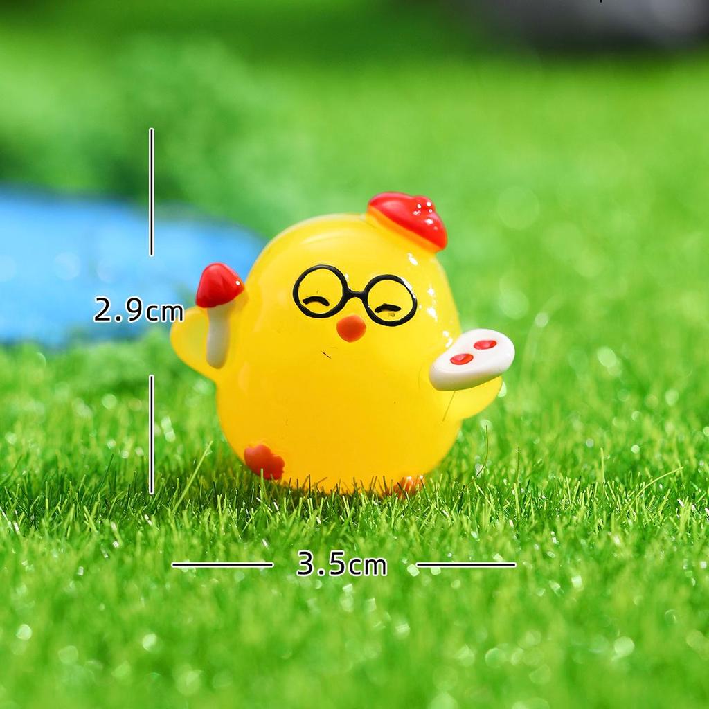 High-End Resin Micro Landscape Chicken Ornaments