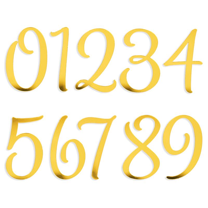 Gold Acrylic 0-9 Number Cake Topper for Wedding Anniversary Kids Adult Birthday Party Cake Decoration Digital Cupcake Toppers
