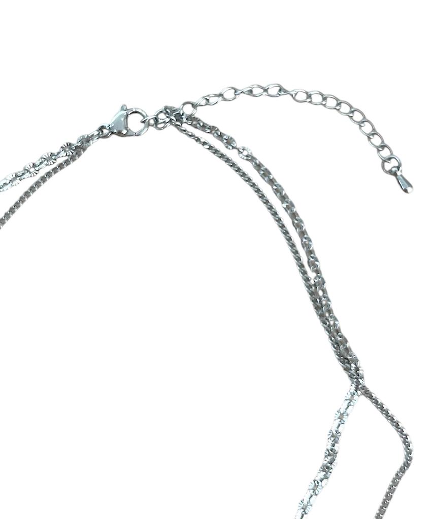 Sk8Er Rock Ribbon Layered Surgical Steel Necklace