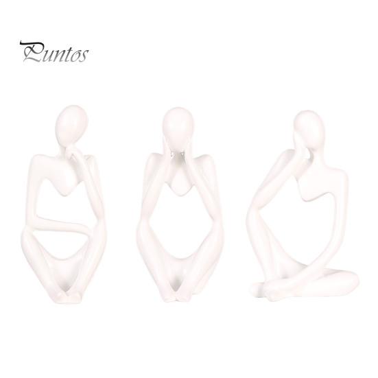3 Stücke Abstrakte Denker Figurine Mini Sitzender Denker Harz Statue Skulptur Wohnzimmer Home Büro Bücherregal Desktop Dekoration Ornament