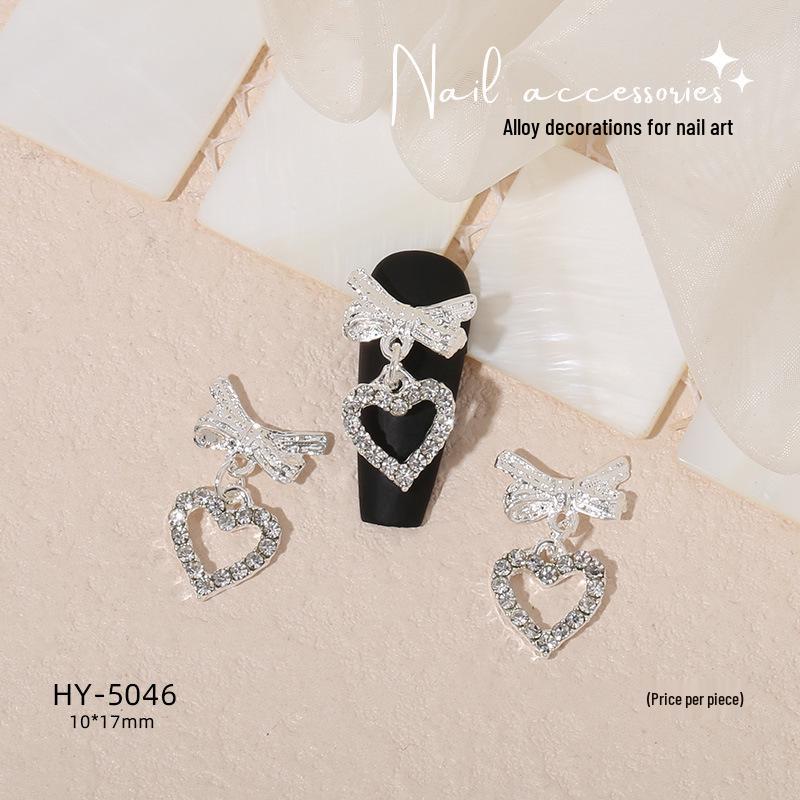 Nail Art Decorations: Bow, Heart, Moon, Flower, Butterfly, Rhinestones