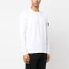 STONE ISLAND Ss23 Solid Logo Crew Neck Long Sleeve Sweatshirt Men Sweatshirt White 1015502B0-V0001