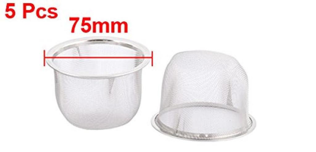 uxcell Tea Strainers, Stainless Steel, 75mm Diameter, Round Mesh, Pack of 5, for Spices and Tea