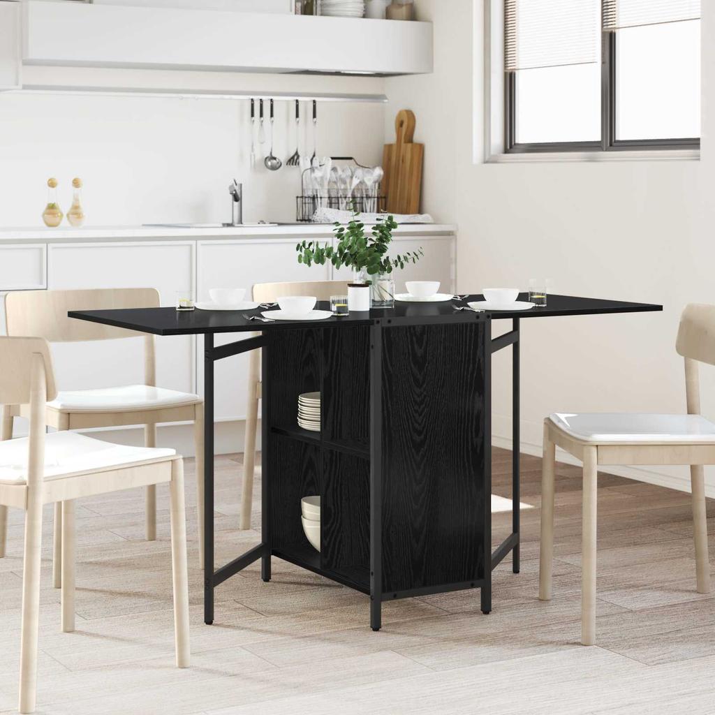 Dining Table 144 x 60 x 75 cm Particleboard Black Oak