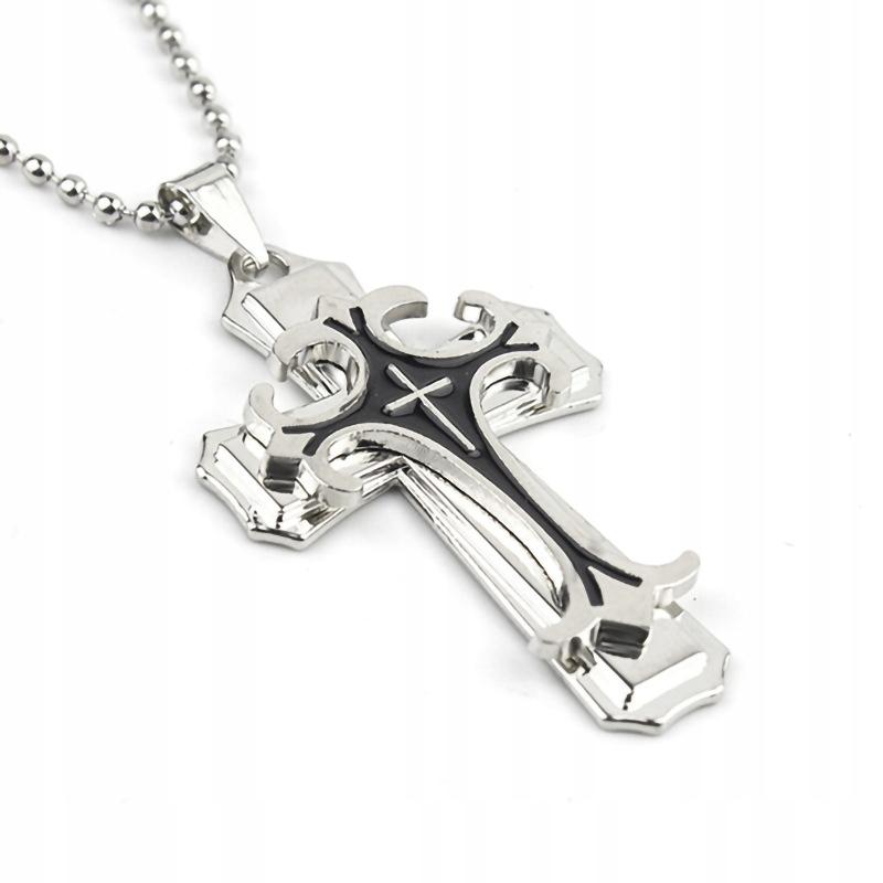 Necklace Pendant Steel Handchands Cross Silver 391