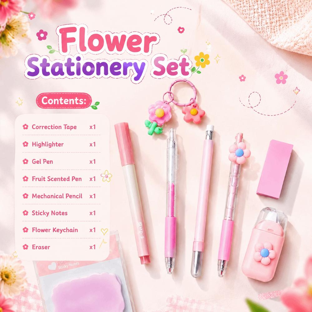 8-in-1 Stationery Kit Complete Stationery Gel Pen Practical Sticky Notes  School Supplies