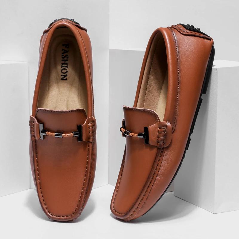 Pantofi Bărbați Italieni Noi Casual Retro Slip on Formal Bărbați Mocasini Mocasini Piele Moale Pantofi de Condus Pantofi de Barcă Ușori