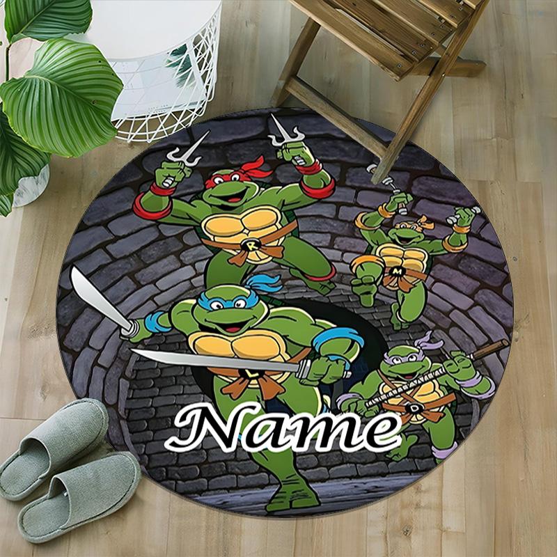 Customizable T-TMNT Round Non-Slip Carpet - Ideal for Garden, Picnic, Office, Perfect for Decoration, Suitable For All Seasons