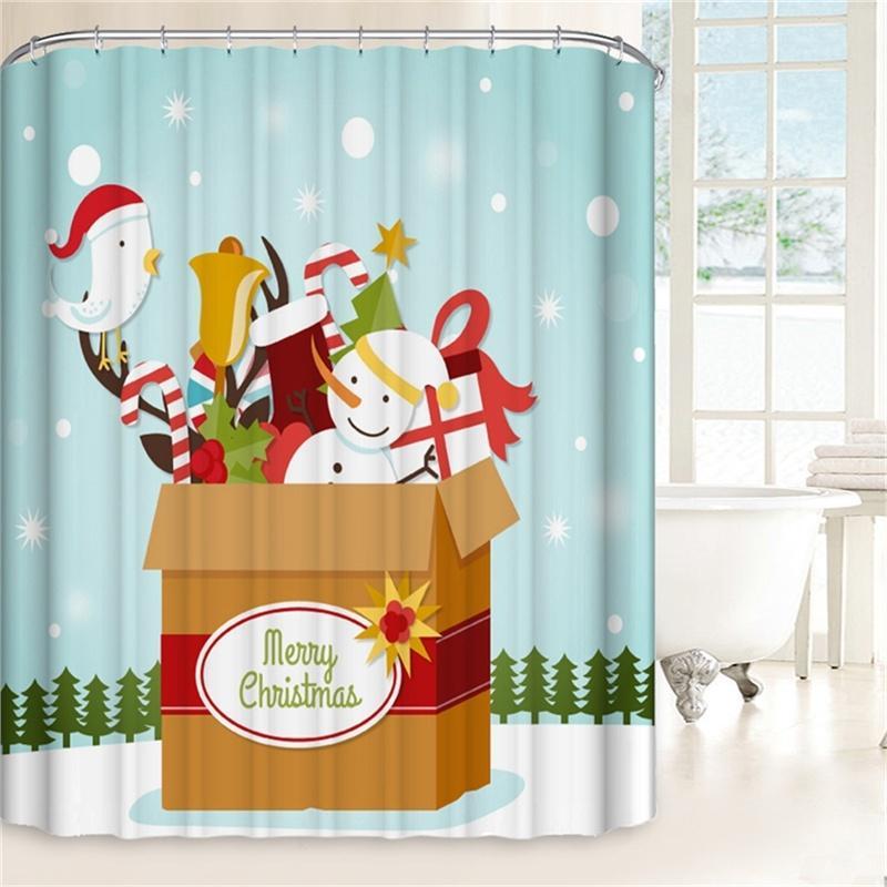 Waterproof Curtain With The Pattern Of Christmas Gift Box Buy At A