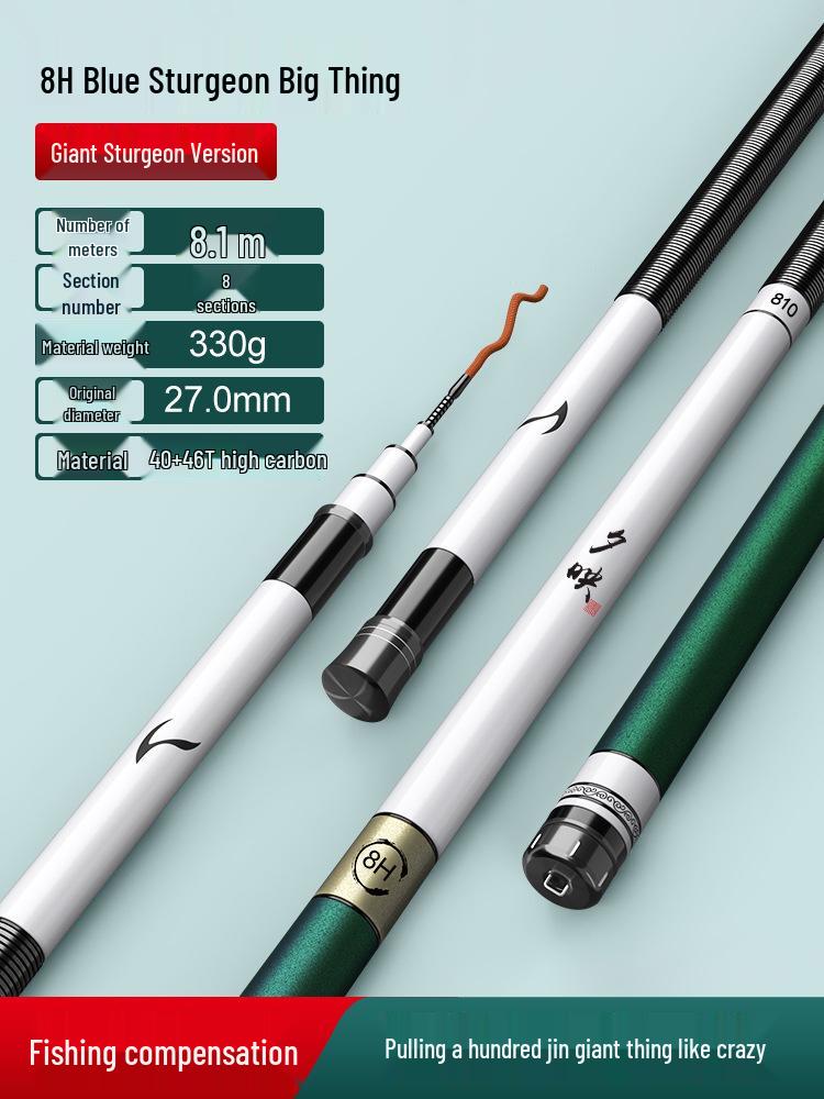 Ultralight Ultra-hard 28 & 19 Action Fishing Rod for Wild and Big Fish with Lightweight Black Pit Carp Design