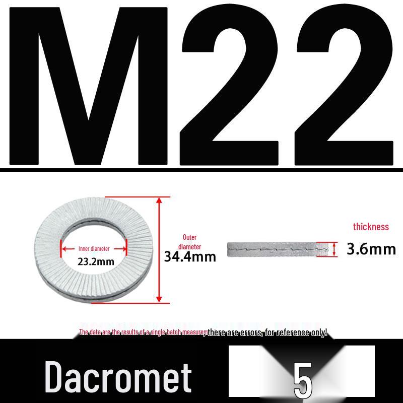 Double-Stacked Interlocking Toothed Anti-Slip Lock Washer 304 Stainless Steel DIN25201