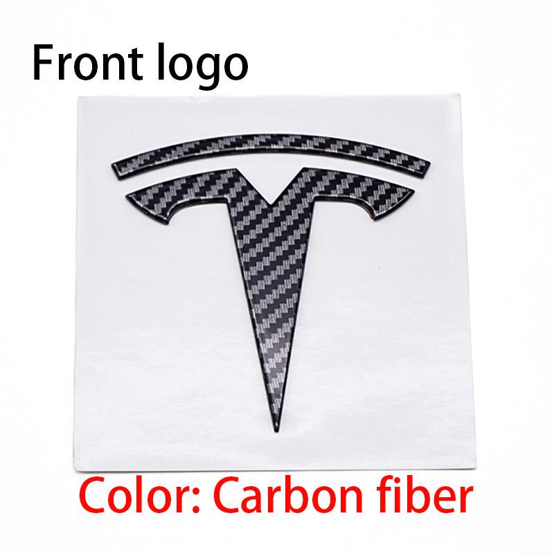 QSGMX1 3D For Tesla Logo ABS TESLA Model 3 Mode Y Car Front Hood Logo Cover Emblem Sticker Styling Auto Body Rear Trunk Badge
