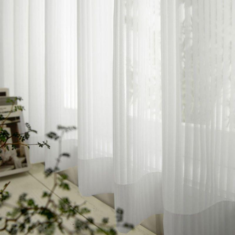 Transparent Gauze Curtains Striped Sheer Curtain