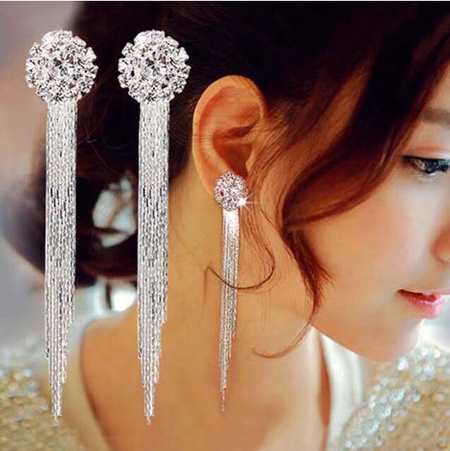 

Faraway Love Crystal Tassel Earrings for Women – Elegant Temperament Bridal Jewelry