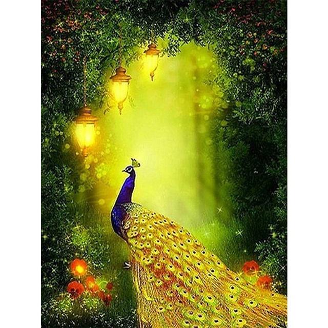 Diamond Painting Full Drill Kit Peacock Mosaic Embroidery Wall Stickers 5D DIY Diamond Art