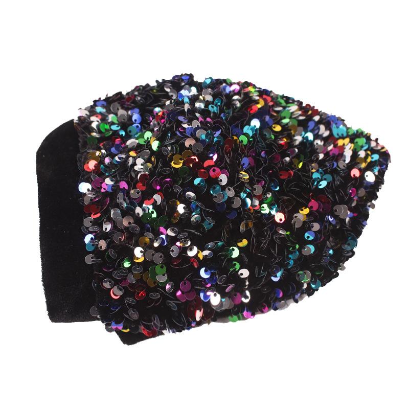 Hat Women's Sequined Fashionable Warm Knitted Painter's Beret