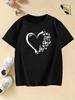 Graphic Casual Hoodies Love Heart with Butterfly T Shirts Kids Childrens Tshirt Boys Girls Summer Spring Top Tee Shirt