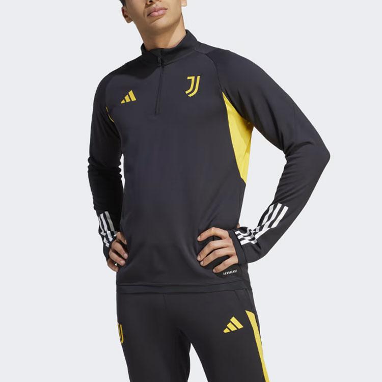 Adidas Juventus Tiro 23 Training Top Color Block Logo Print Long Sleeve Football Shirt Men tops Black HZ5052