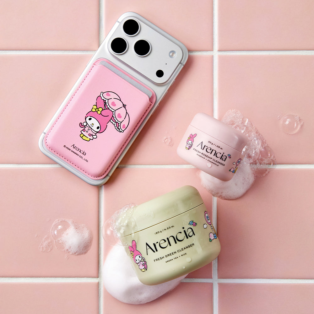 [my melody limited plan] arencia fresh green cleanser 120g(+rose hip 30g + card case)